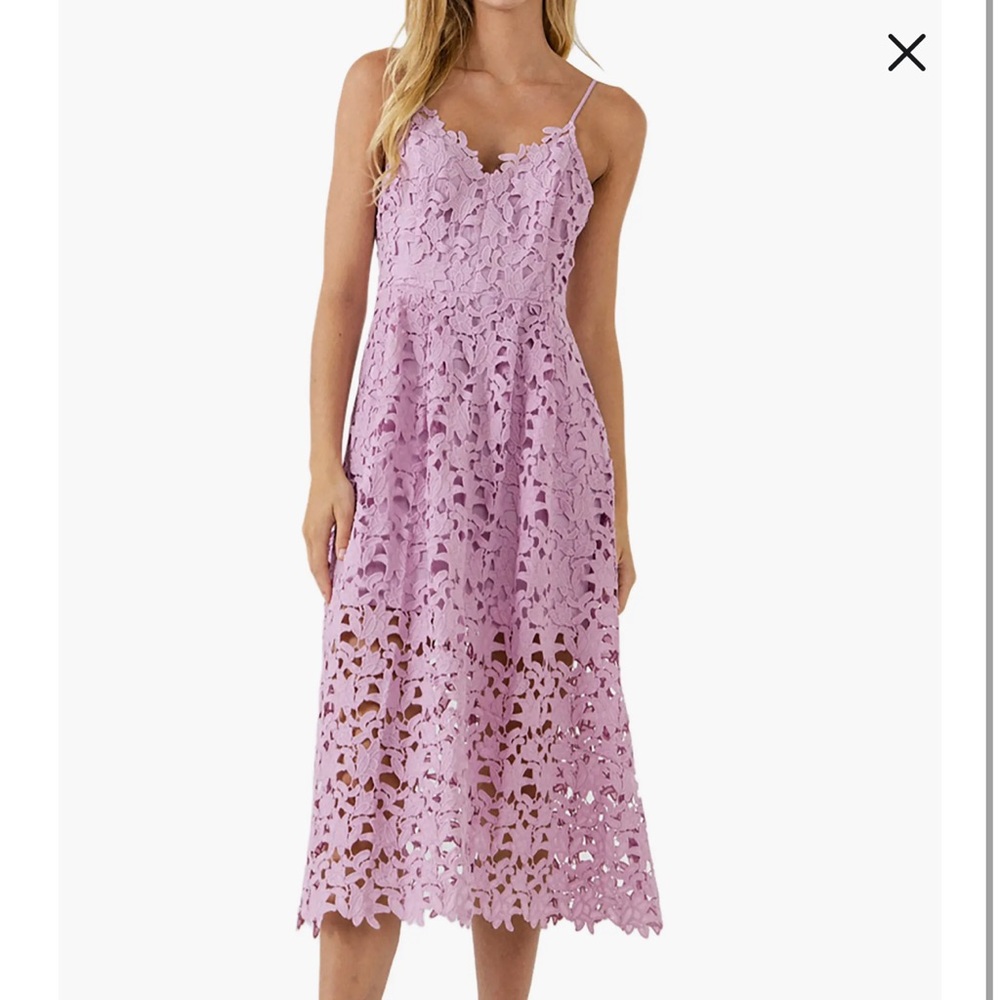 Endless Rose Purple Lace Midi Dress